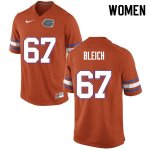 Women's Florida Gators #67 Christopher Bleich NCAA Nike Orange Authentic Stitched College Football Jersey MYR0362DZ